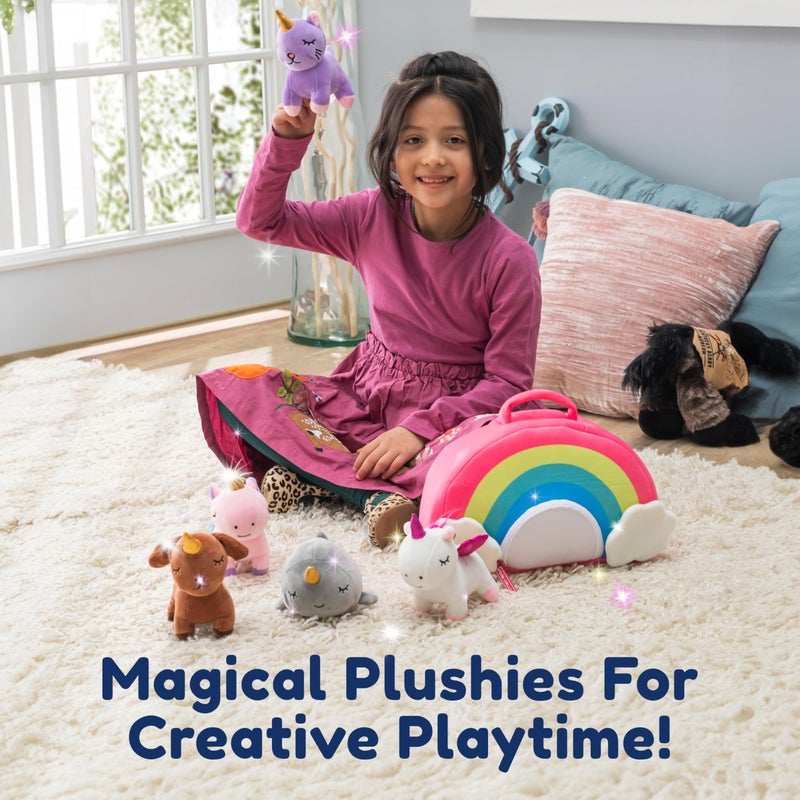 PixieCrush Unicorn Stuffed Animal Set - 5 Plush Toys for Girls with Narwhal, Puppycorn, Kittycorn and Rainbow Unicorn - Soft Plushies with Carry Case - Gift for Kids Ages 3 and Up - Image 2